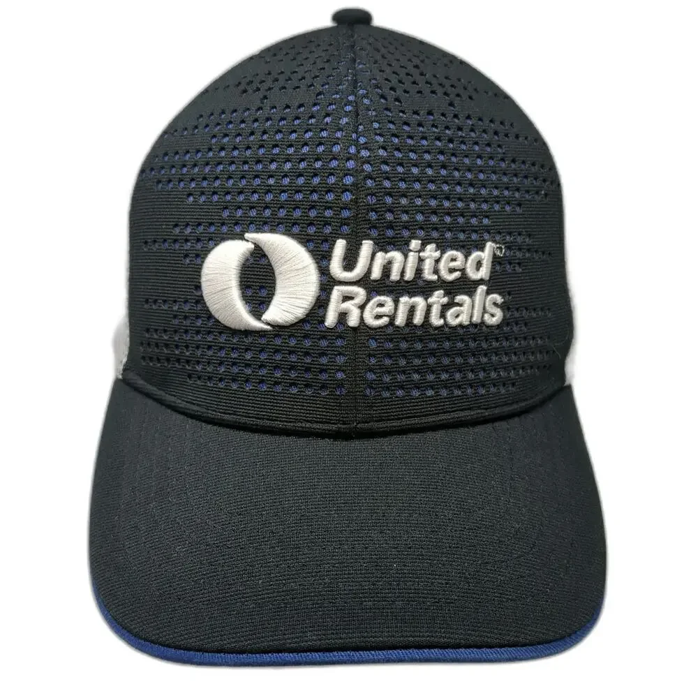 Trucker Hat Black White Blue One Size United Rentals Logo Mesh Snapback hat